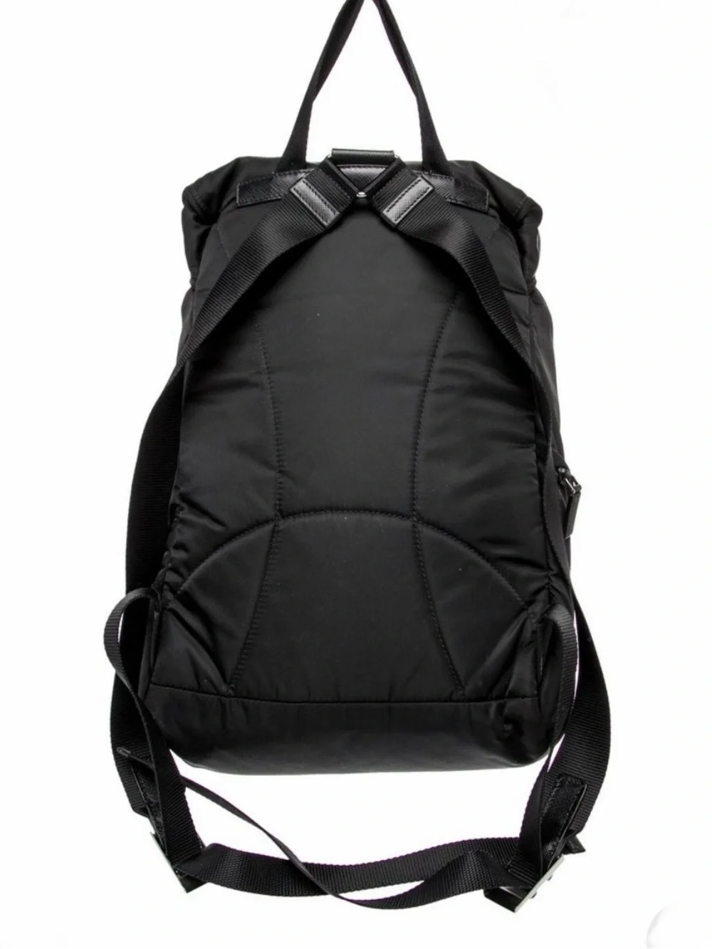 Prada Black Tessuto Nylon Montagna Double Buckle Backpack